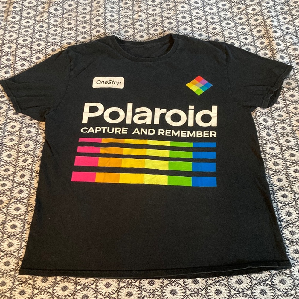 retro tee shirt polaroid one step sz M